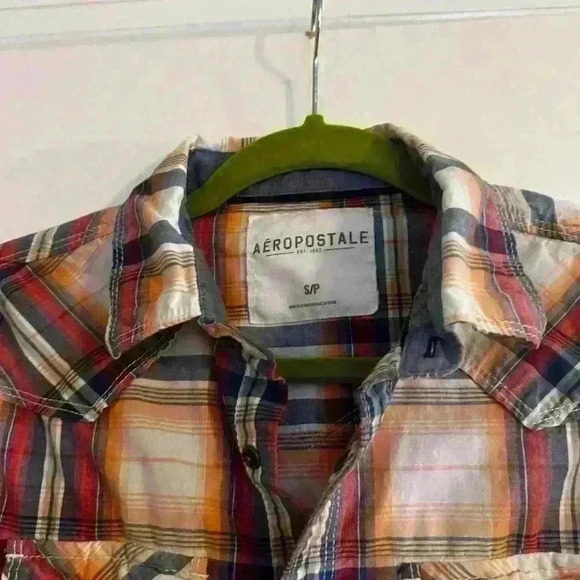 Aéropostale 90’s/ Y2K Grunge Bone Snap Women’s Small /petite Tartan Flannel. - Picture 6 of 7